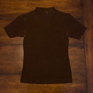 Brown Mock Neck Women's Top